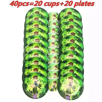 

Ben 10 Theme Party Disposable Tableware Paper Cup Plate Baby Shower Ben Birthday Party Supplies Kid Boys Favor Birthday Decor