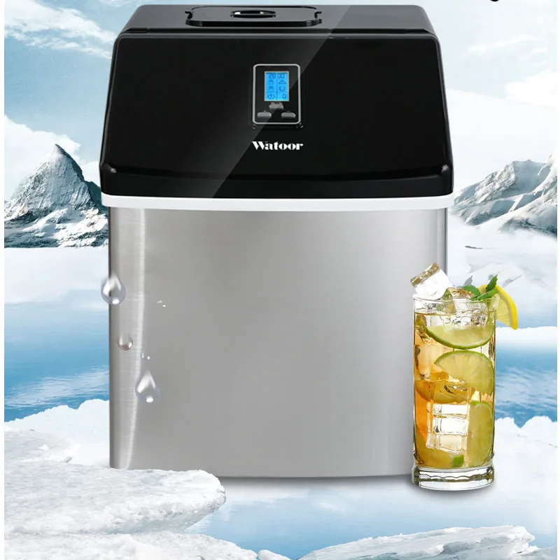 

25kg/24H Commercial Ica Maker Small Tea Shop Table Bar Ice cube Making Machine Make Square ice Home Stainless Steel