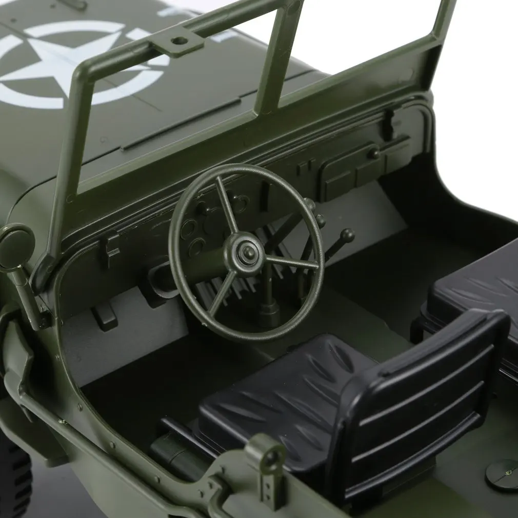  C606 1:10 RC Car 2.4G 4WD Convertible Remote Control Light Jeep Four-Wheel Drive Off-Road Military 