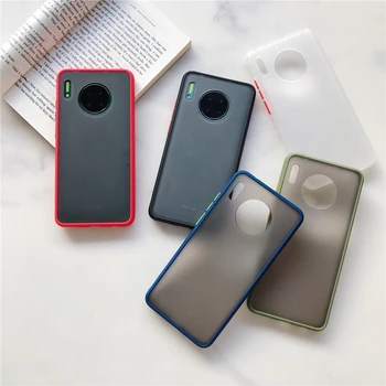 

Luxury Shockproof Transparent Phone Cases For Huawei P30 Lite P20 P30 Mate 20 Mate 30 Pro Contrast Color Matte Hard PC BackCover
