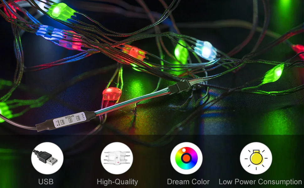 WS2812B Пиксели RGB светодиодный модуль 50 светодиодный s/Коллона с Bluetooth музыка контроллер RGB полный Цвет прибор приемно-индивидуально 5V Питание