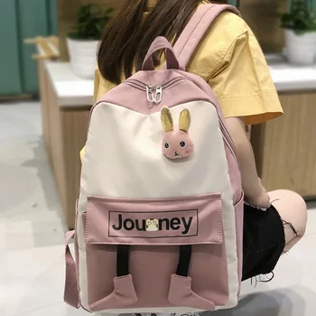

Lady Nylon Kawaii Backpack Harajuku Girl Fashion Book School Bag Women Letter Print Backpack Cute Student College Bag Female New