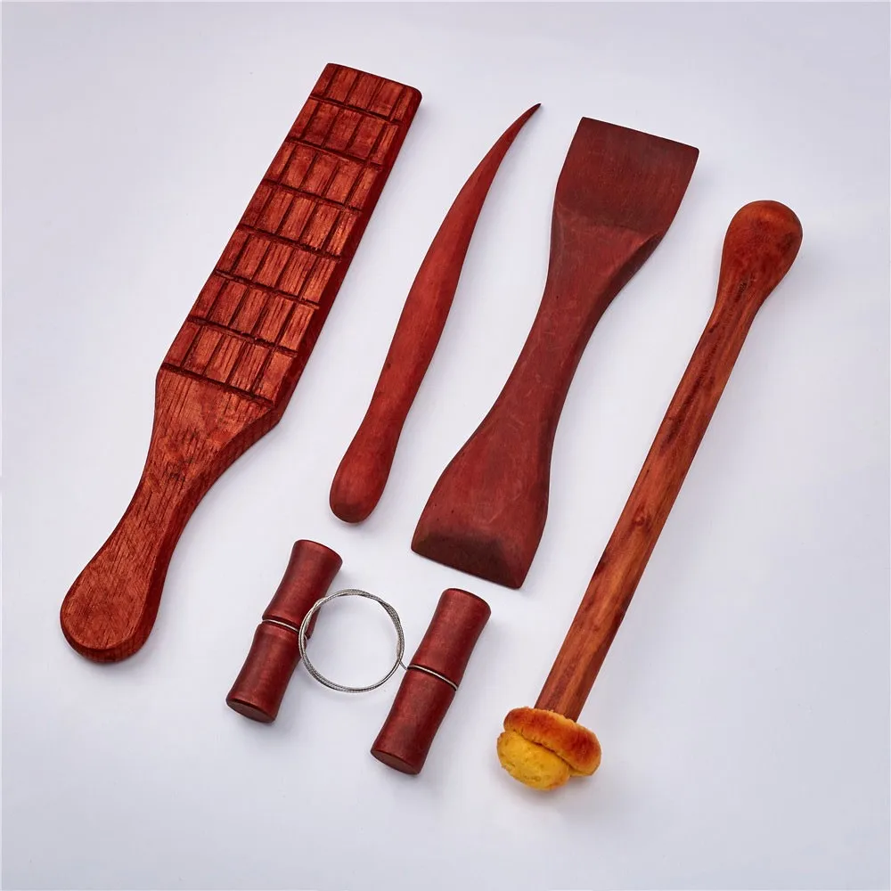 5 PC/Set Pot Arts Crafts Clay Sculpting Tools Pottery Carving Tool Set Pottery& Ceramics Wooden Handle Modeling Clay Tools