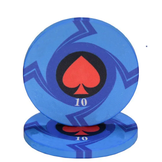 25pcs/Lot EPT Ceramic Texas Poker Chips Set - Professional Casino European Poker Chips - 39*3.3mm - 10g image 3
