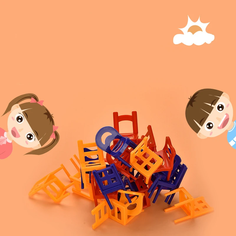 12 шт. мини-стул балансировочные блоки игрушки пластиковые монтажные блоки складные стулья Детские развивающие Семейные игры балансировочная обучающая игрушка