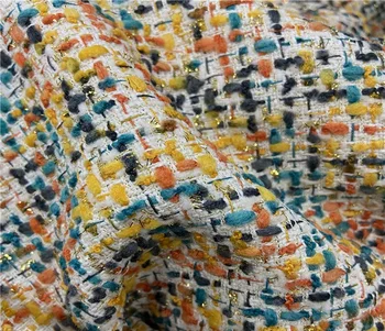 

Free ship needle-punched tweed fabric colorful weaved price for 1 meter