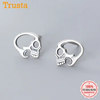 

Trustdavis Genuine Fashion 925 Sterling Thia Silver Hollow Skull Skeleton Stud Earring For Women Fine Jewelry Brincos DS2440
