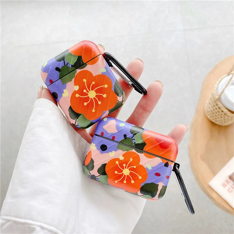 Детские носки Красивые красные чехлы с цветами для Airpods Pro Чехол Мода полосой
