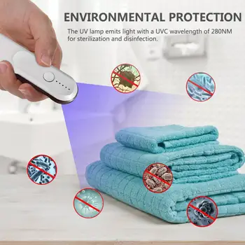 

USB Handheld UVC Germicidal Light Portable Safe Ultraviolet Disinfection Sterilizer Lamp For Masks Tableware Baby Bottles