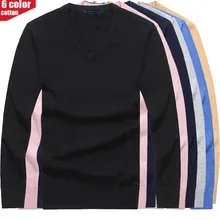 Мужской свитер с v-образным вырезом, осень и зима, мужской Молодежный тренд, чистый хлопок, приталенная рубашка, приталенный вязаный свитер 8508