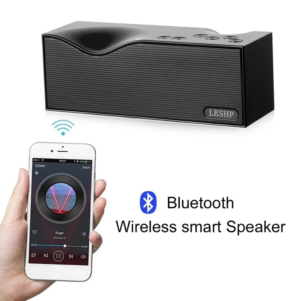 LESHP bluetooth динамик будильник динамик светодиодный дисплей съемный литиевый аккумулятор Беспроводная портативная Поддержка различных музыкальных форматов