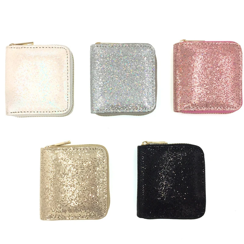 

5-Colour Fashion Women Small Sequins Coin Money Purse Paillette Zipper Card Bag Female Girls Children Lovely Gritt Wallet