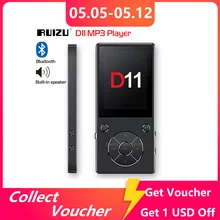 Nuevo Original RUIZU D11 Bluetooth MP3 reproductor de música reproductor de 8GB música Metal reproductor con construido en Speaker FM Radio compatible con tarjeta TF