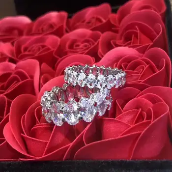 

Luxury brand jewelry S925 sterling silver stylish couple ring set with zircon for men and women