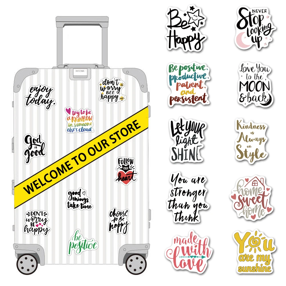 50pcs Earth Signs Stickers Nature Green Protect DIY For Luggage Guitar  Laptop Graffiti Stickers For Adults