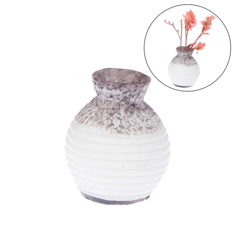 6 stücke Miniatur Keramik Porzellan China Vasen 1:12 Puppenhaus Modell