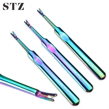 STZ 1 шт. Радужный отодвигатель кутикулы Пинцет Для УФ гель-лака из нержавеющей стали для удаления омертвевшей кожи инструмент для ухода за ногтями педикюр FB#4