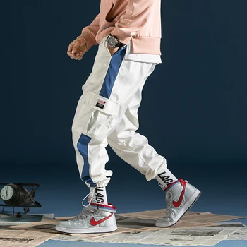 

New Mens Cargo Pants Straight Joggers Pants Fashion Casual Streetwear Men Hip Hop Men Clothing 2020 Joggingbroek Mannen Pockets