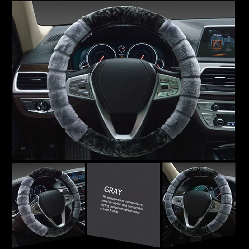 Плюшевые стильные чехлы рулевого колеса автомобиля для рулевого колеса автомобиля женские и мужские шерстяные автозапчасти