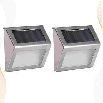 2 sztuk zasilane energią słoneczną światła 3 LEDs światła schodowe lampa włączająca się podczas ruchu na zewnątrz schody dekoracyjne światła ogrodzenia światła kinkiety (biały tanie i dobre opinie Leorx CN (pochodzenie) NONE