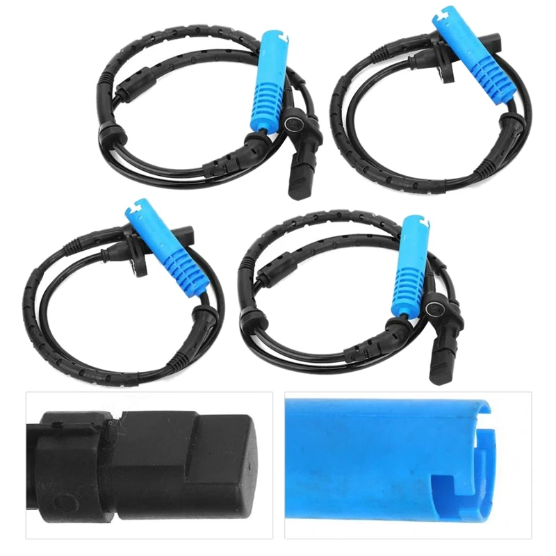 4Pcs Front/Rear Car Wheel Speed Sensor for BMW X5 E53 2001 2002 2003 2004 34526756380 34526756379