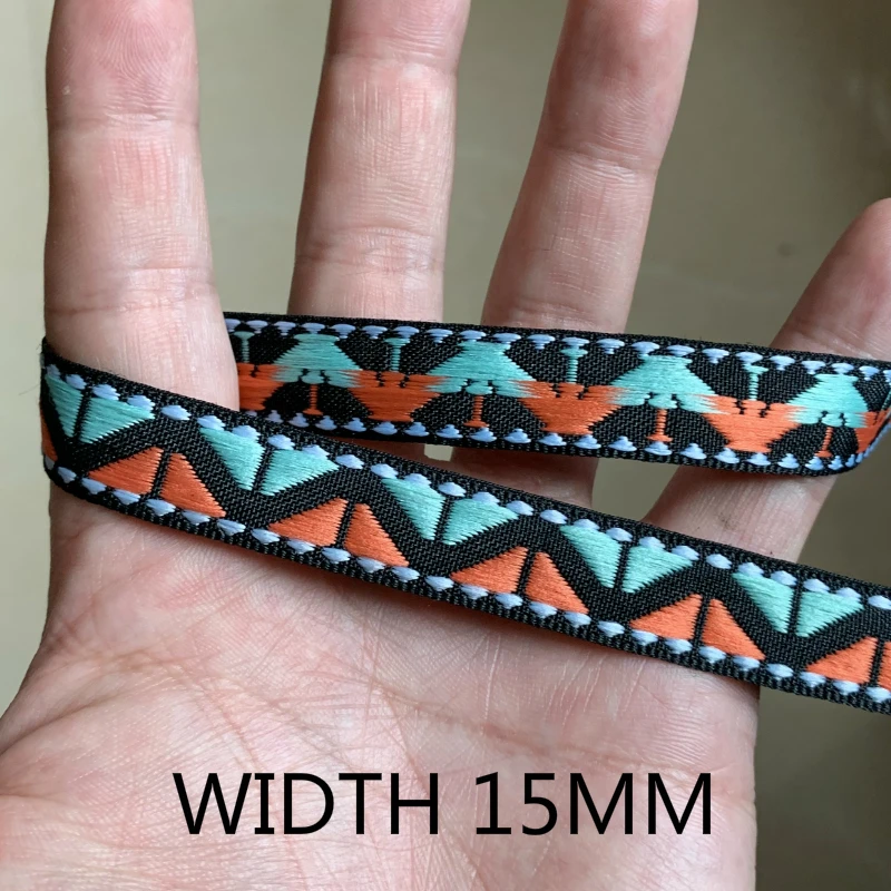 Ribbon Decoration 5 Yards 5/8&ldquo; 10MM~15MM Decoration Pet Leash Collars Geometric Jacquard Ribbons Clothing DIY Trim Sewing Accessories Lace