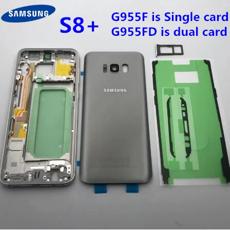 S8 + чехол с полным корпусом крышка батареи объектив камеры средняя рамка для Samsung