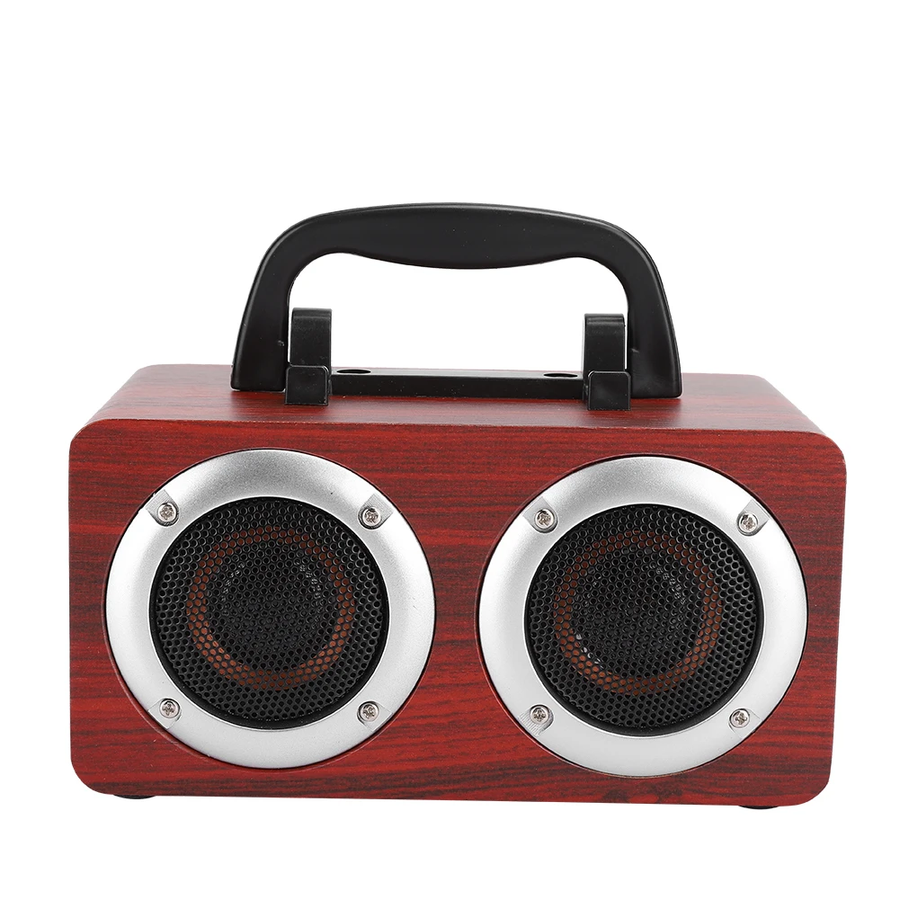 Портативная деревянная Колонка bluetooth 4 2 громкий динамик с красной текстурой