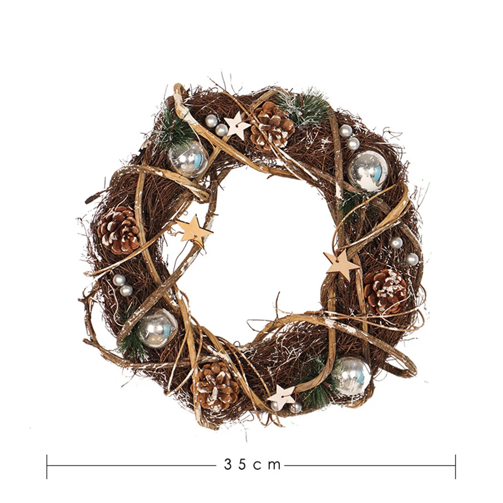 

Round-shaped Rattan Wreath Dried Xmas Garland Wreath Xmas Garland Christmas Home Decoration Merry Christmas Tree Ornaments