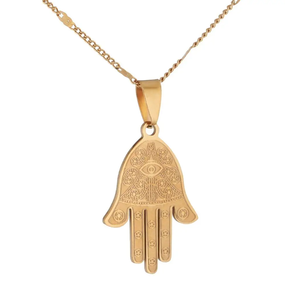 Trebdy Egyptian Eye of Good Luck Fatima Hamsa Hand Pendant Necklace Palm Jewelry | Украшения и аксессуары