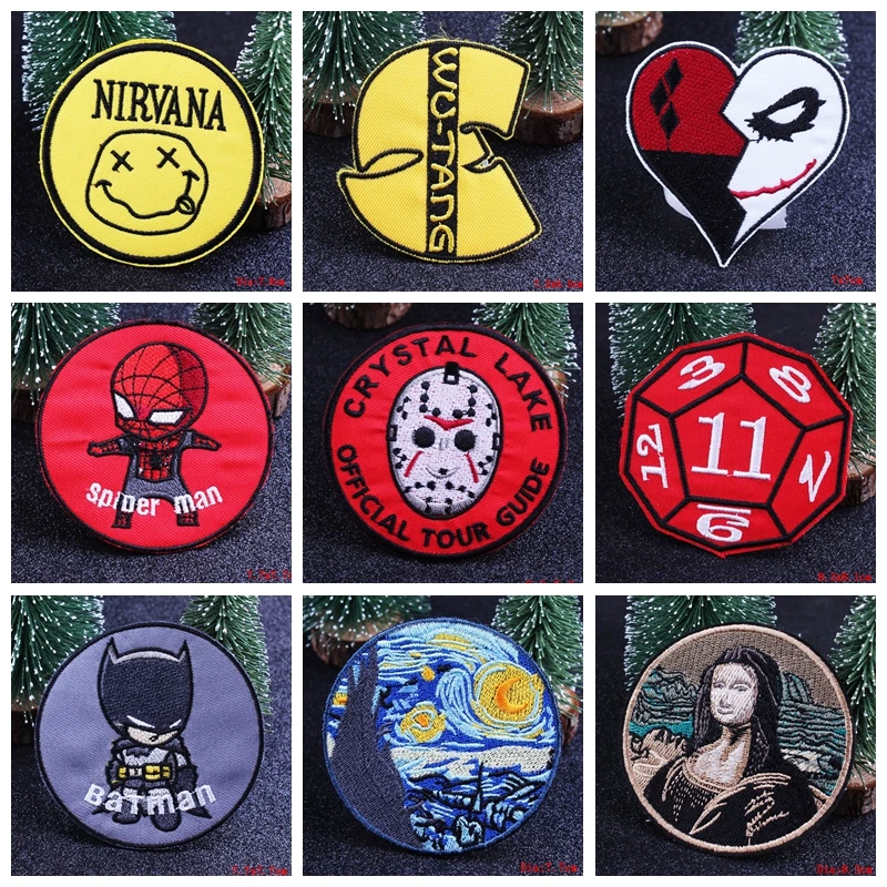 

Pulaqi Hippie Rock Band Patch Embroidered Iron On Patches For Clothes Stripe Nirvana Patch Maniac Badge Sticker Picture Applique