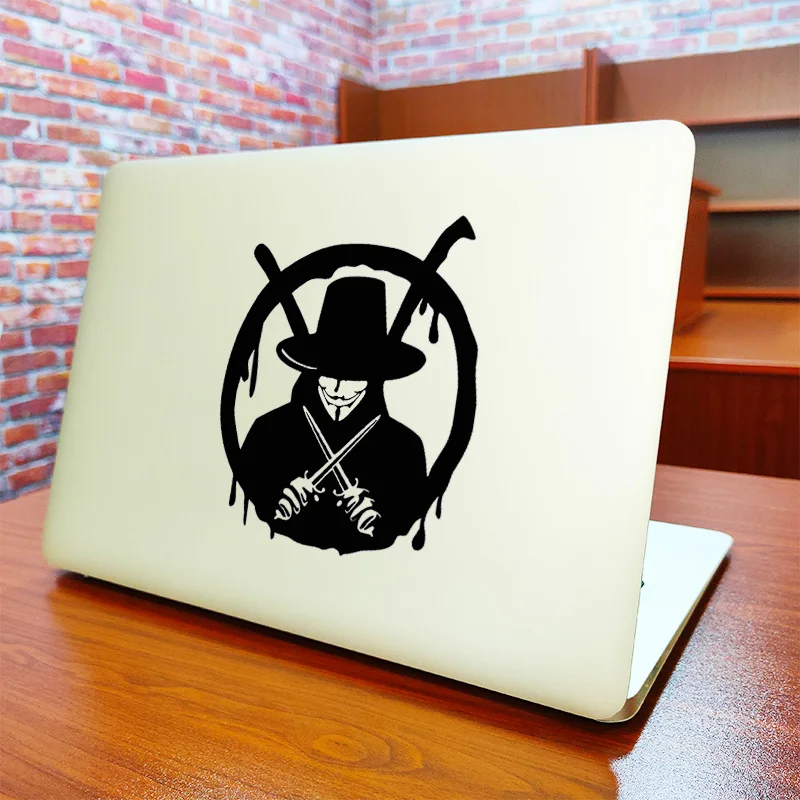 V Per Vendetta Mask Laptop Sticker Per Macbook Air 11 13 15 Pollici Pro Retina Mac Skin Skateboard Windows Surface Notebook Decal