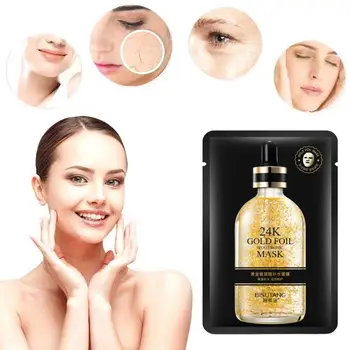 

24k Gold Hyaluronic Acid Sheet Mask Moisturizing Hydration Oil Control Shrink Pores Women Face Mask