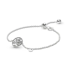 Подлинный 925 пробы серебряный семейный Древо жизни браслет в европейском стиле Подходит для женщин шарик шарм браслет подарок DIY ювелирные изделия