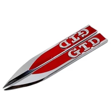 Боковой крыло наклейки лезвия форма металлический значок-эмблема наклейки GTD логотип для Фольксваген Гольф 6 7 Touran Polo GTI Passat Touran