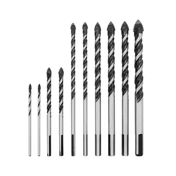 

10pcs Woodworking Twist Drill Bit Hole Saw Drill High Speed Steel Marble Tile Drilling Tool Multi-function Punch Accessories