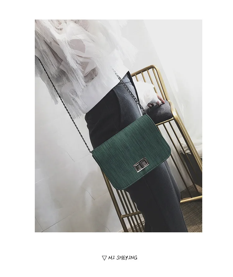 

Women's New Style One-Shoulder Square Sling Bag Lock Stripes Korean-style Trendy Bag Chain Single-shoulder Crossbody Bag