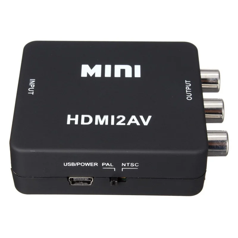 Мини HDMI к 3RCA CVBS композитный видео AV конвертер адаптер ТВ VHS и VCR DVD черный