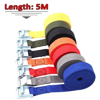 

5 Meters Auto Luggage Trailer Fixed Strap Rope Quick Release Cam Buckle Tie Down for Motorcycle Bike Cargo Straps Tension Rope