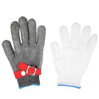 

Cut-Resistant Stainless Steel Wire Gloves Cut Proof Stab Work Glove Anti-Cutting Mitten Metal Mesh Chain