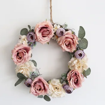 

Artificial Flowers Silk Rose Wreaths Door Perfect Quality Simulation Garland For Crown Scrap Wedding Home Party Decoration