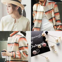 Южная Корея простой круглый жемчуг брошь Дамский стиль элегантное пальто Би Чжэнь Ши брошь женская брошь пальто