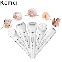 5 в 1 Для женщин бритвы для волос на теле жидкость для снятия электрический эпилятор для бритья для женскую ногу бикини снизу уборка bursh для ухода за кожей лица 5