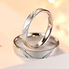 Trendy Wedding Ring Pure 100% 925 Sterling Silver Micro Scrub Couple Band Jewelry Accessories Gift for Women / Men Lovers 3