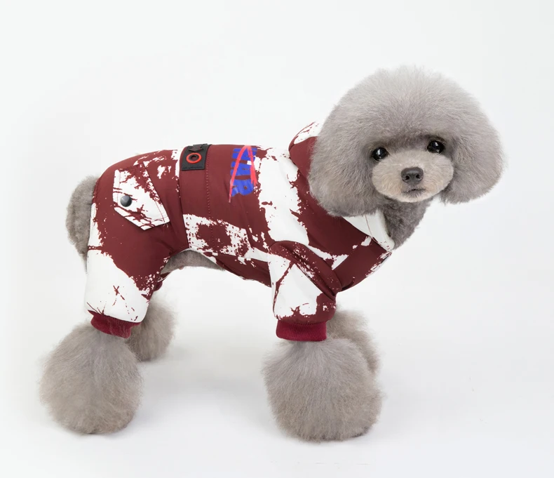 Камуфляжная форма для собаки зимний комбинезон для собаки водонепроницаемый теплый толстый питомец пуховое пальто парки щенок йоркки Чихуахуа Одежда