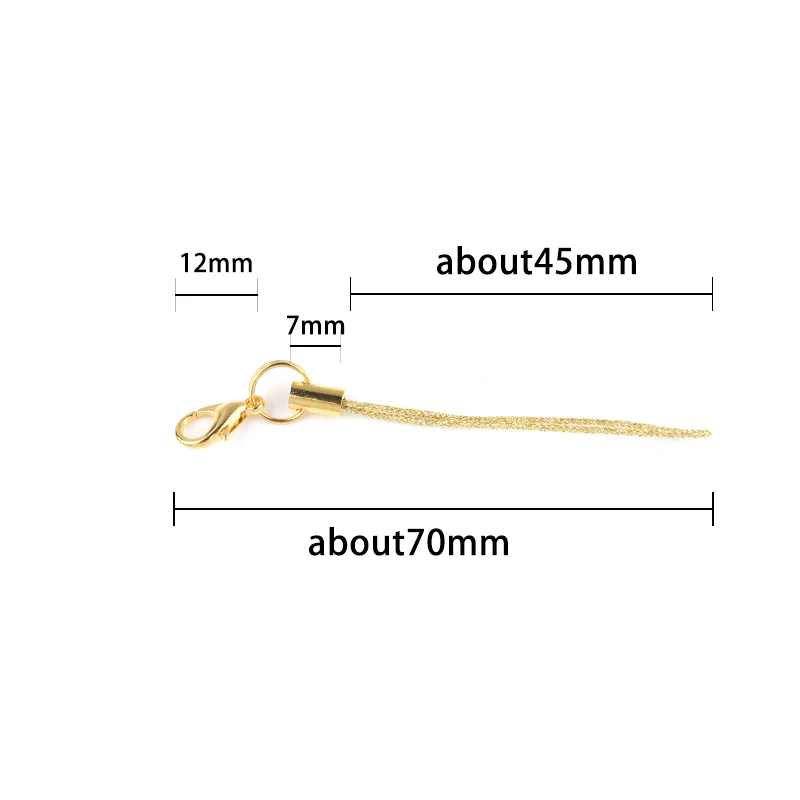 SAUVOO 20/50pcs Gold Double Circle Lobster Clasp Lanyard Strap Cord Cell Phone Mobile Straps Craft Pendant Diy Handmade Material