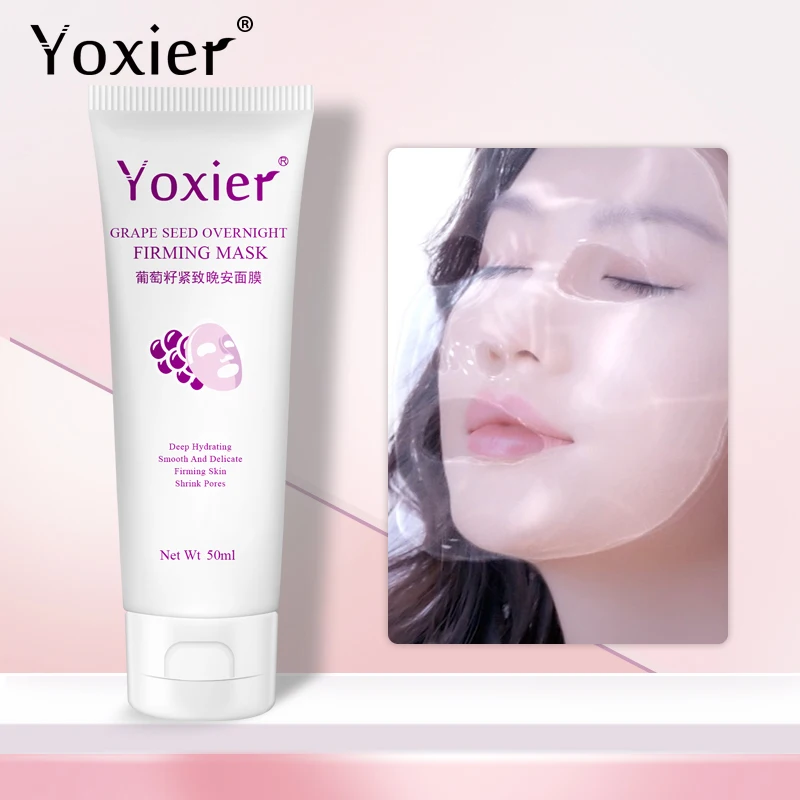 

Yoxier Face Masks Hyaluronic Acid Grape Seed Overnight Firming Mask Moisturize Whitening Anti-Aging Water-Locking Skin Care 1pcs