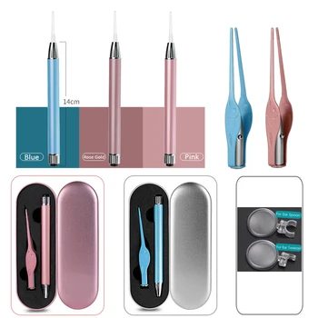 

Baby Ear Cleaner Spoon LED Flash Light Earwax Curette Picker Visual Endoscope Earpick Ear Wax Dig Remover Ear Nose Tweezer Set