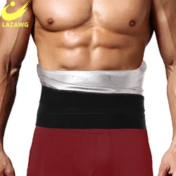 LAZAWG Mens Sauna Sweat Belt Body Shaper Corsets Belly Band Sport Girdle Waist Trainer Modeling Straps Stomach Wraps Fat Burner