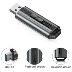 TOPESEL128GB USB 3.1 Lecteur Flash 380 Mo/S À Grande vitesse Rétractable Standard CLÉ USB avec Porte clés Plug Play Clé USB 